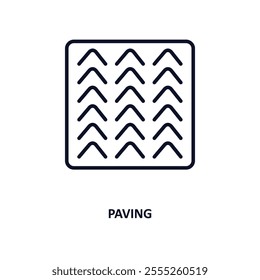 paving outline icon.  Thin line icon from construction collection. Editable vector isolated on white background