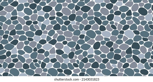 Paving seamless pattern vector illustration. Cute summer repeated background. Pebble, shingle beaches template wallpaper for interior designs, beauty, wrapping paper. Doodle sea stones backdrop