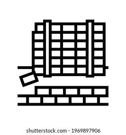 paving slabs concrete line icon vector. paving slabs concrete sign. isolated contour symbol black illustration