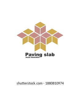 Paving slabs logo. Floor covering in the city. Brand name, production trade mark. Vector illustration flat design.