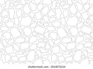 Paving stone coating for fillings. Terrazzo flooring vector white seamless pattern. Trencadis texture with white stone chips. Wall or track tiles, walkway natural stone.