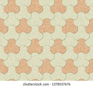 Paving stone. Seamless brick pavement texture background. Brown bricks. Vector illustration.