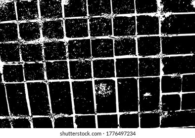 Paving stone old background.Grunge Textur. Grunge, schwarz-weißes Vektorüberlagern. Graugraue Oberfläche.