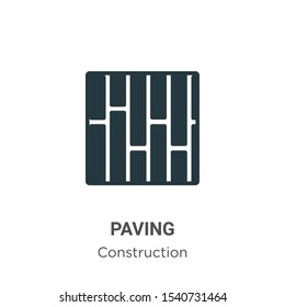 Paving vector icon on white background. Flat vector paving icon symbol sign from modern construction collection for mobile concept and web apps design.