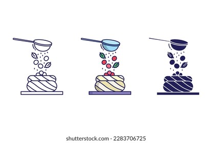 Pavlova line and solid vector icons