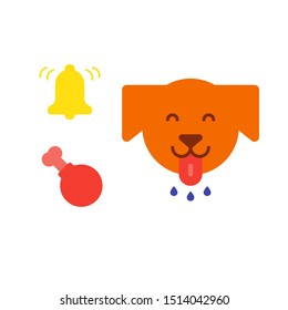 pavlovian dog flat vector isolated icon in color