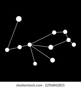 Pavo constellation map. Vector illustration.