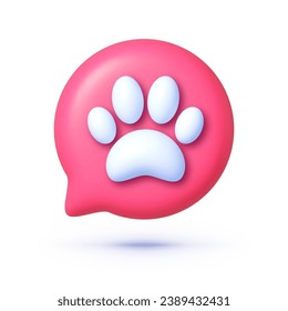 Paw 3d, great design for any purposes. Vector illustration