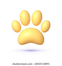 Paw 3d para diseño de impresión. Vector 3d banner