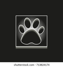 Paw - 3d vector icons. Illustrations isolated on black background for graphic and web design.