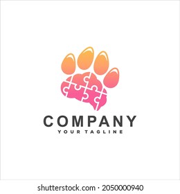 paw animal gradient logo design