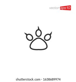 Paw animal Icon Design Vector