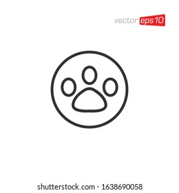 Paw animal Icon Design Vector
