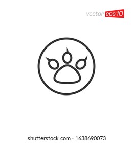 Paw animal Icon Design Vector