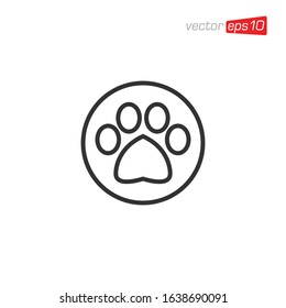 Paw animal Icon Design Vector
