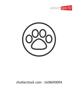 Paw animal Icon Design Vector