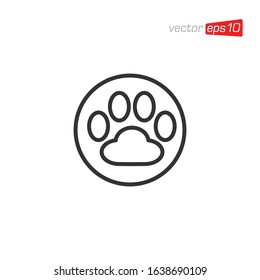 Paw animal Icon Design Vector