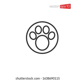 Paw animal Icon Design Vector
