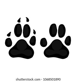 Paw animal vector illustration. Dog, cat, bear symbol flat pictogram. Doodle style. Design, print, logo, decor, textile, paper.