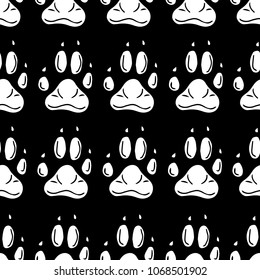 Paw animal vector illustration. Dog, cat, bear symbol flat pictogram. Doodle style. Design, print, logo, decor, textile, paper.