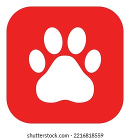 Paw and app icon on white