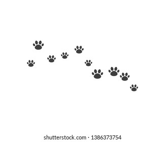 Paw background template vector illustration