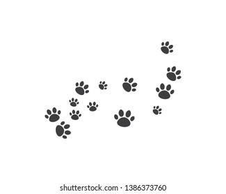 Paw background template vector illustration