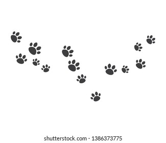 Paw background template vector illustration