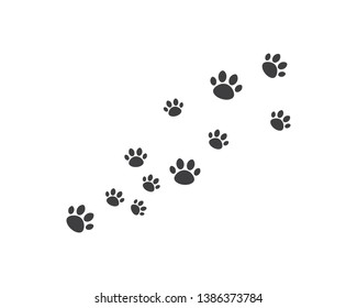 Paw background template vector illustration