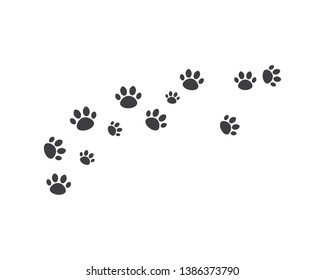 Paw background template vector illustration