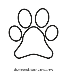 paw, bear, footprint, puppy, cat, pet, dog, vector icon, isolated on white background, vector illustration