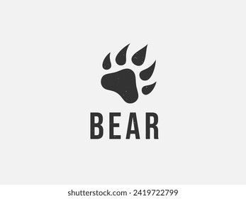 paw bear logo vector illustration. grizzly bear logo template