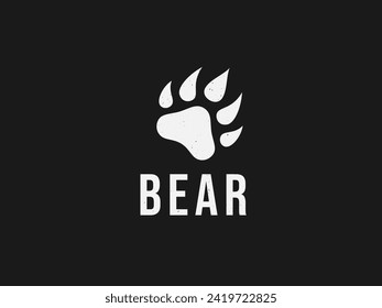 paw bear logo vector illustration. grizzly bear logo template