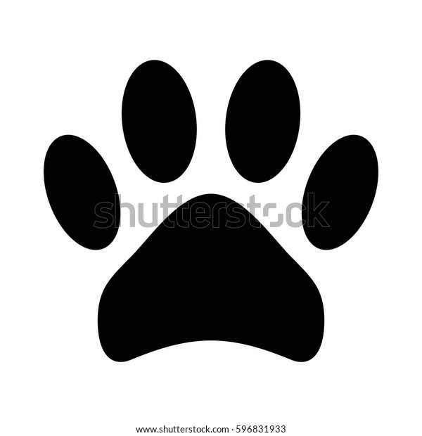 Paw Black Stock Vector (Royalty Free) 596831933