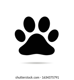 paw black icon vector on white background