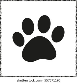 paw -  black vector icon