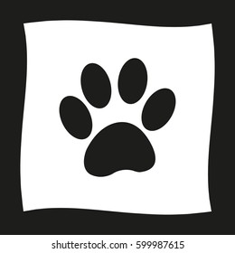 paw -  black vector icon