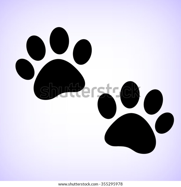 Paw Black Vector Icon Stock Vector (Royalty Free) 355295978