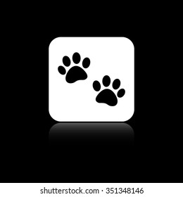 paw - black vector icon on the white button