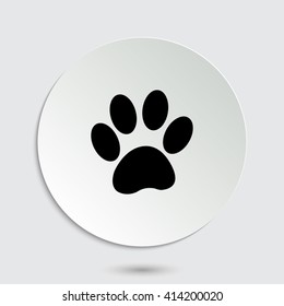 paw - black vector icon  with shadow