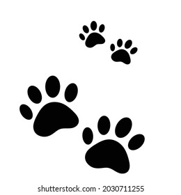 paw - Black vector icon,  silhouette with shadow