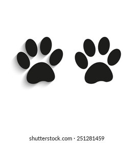 paw  - black vector icons