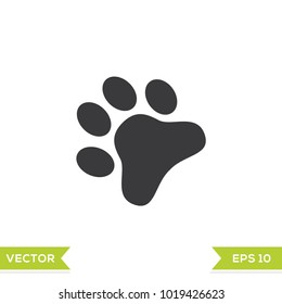 paw black web icon flat on white background vector template illustration 