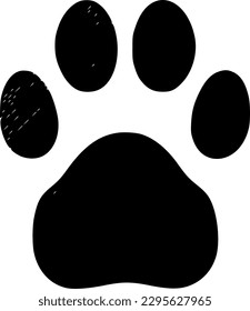 Paw - Black and White Isolated Icon - Vector illustration