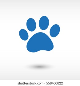 paw - blue  vector icon