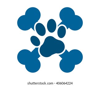 paw bone pet care fauna animal image icon logo