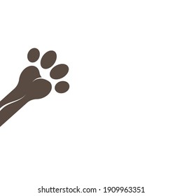 paw bone vector  icon of pet illustration design template