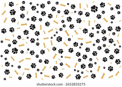Paw and bones background, very cute design
