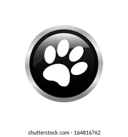 paw button black vector