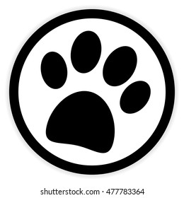 Paw Button On White Background Vector Stock Vector (Royalty Free ...